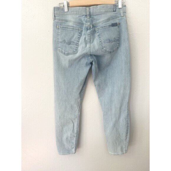7 For All Mankind Gwenevere Low Rise Skinny Jeans For Women’s Size 29 Blue Denim - Picture 4 of 9